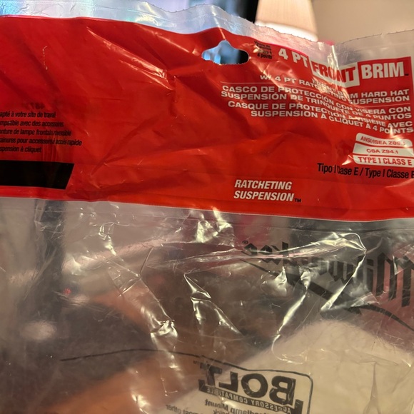 BOLT Red Type 1 Class E Front Brim Non-Vented Hard Hat NWT - Picture 12 of 13